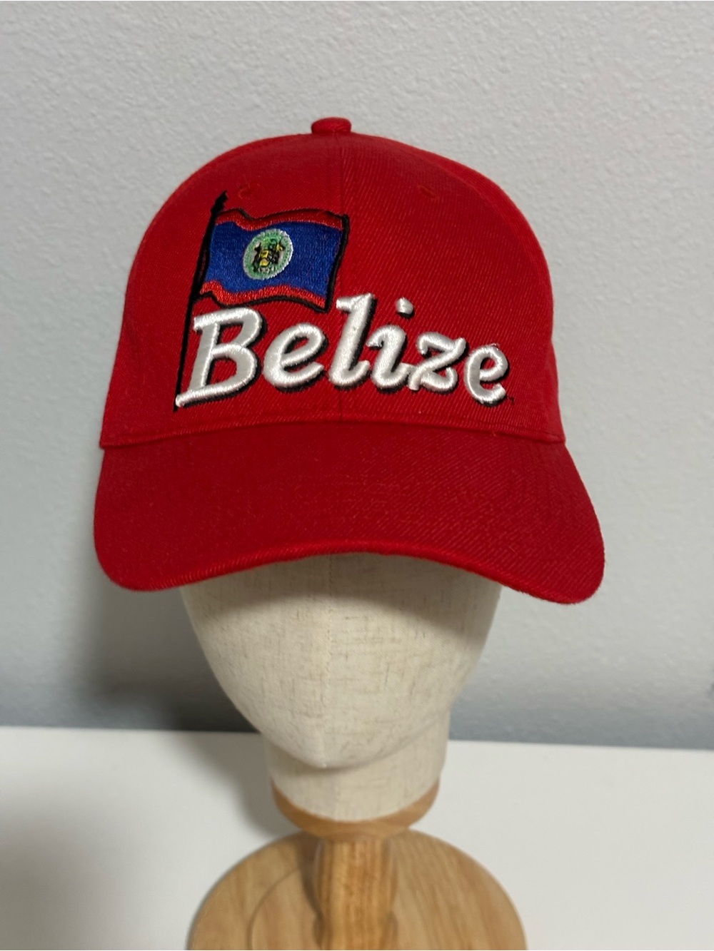 Belize Embroidered Red Baseball Cap